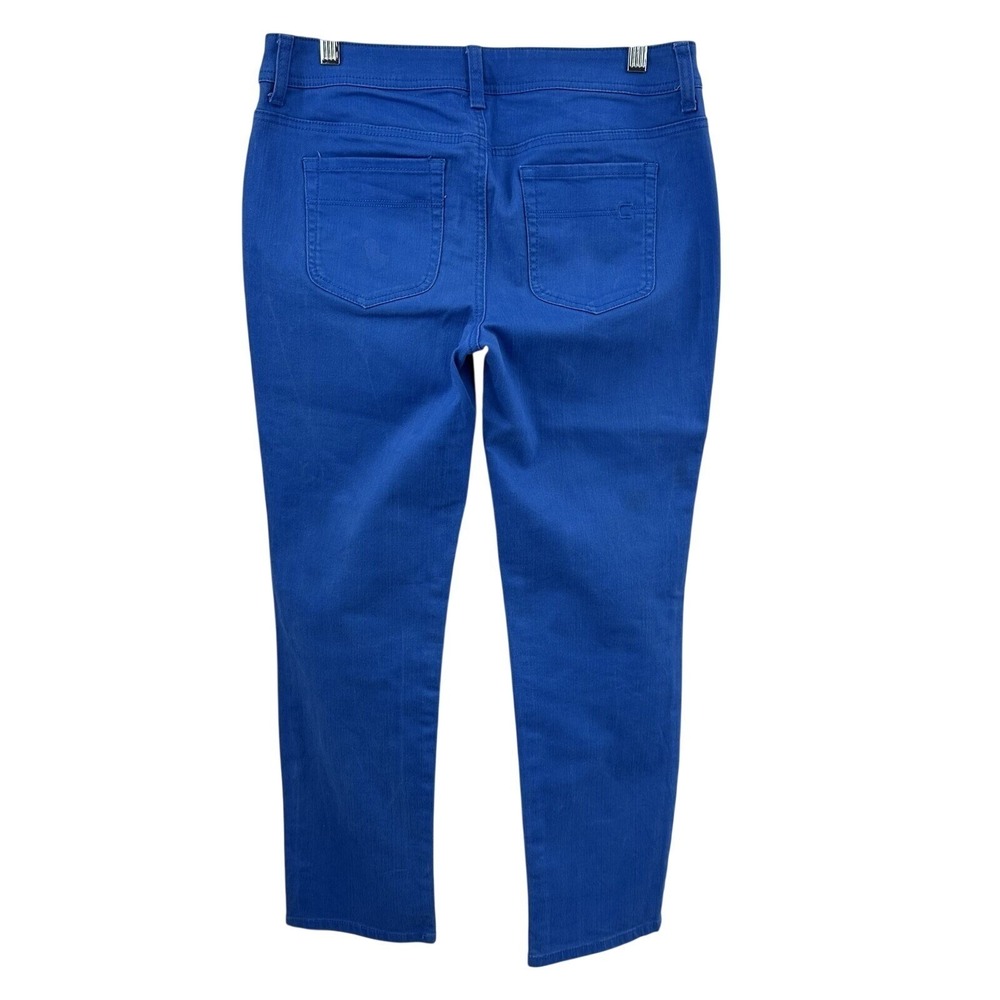 Chicos So Slimming Girlfriend Ankle Jeans Cobalt Blue Straight Leg Size 0 Small